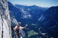 Arai on the Second to Last Pitch of the Incredible Lost Arrow - Yosemity Valley Sept.1998